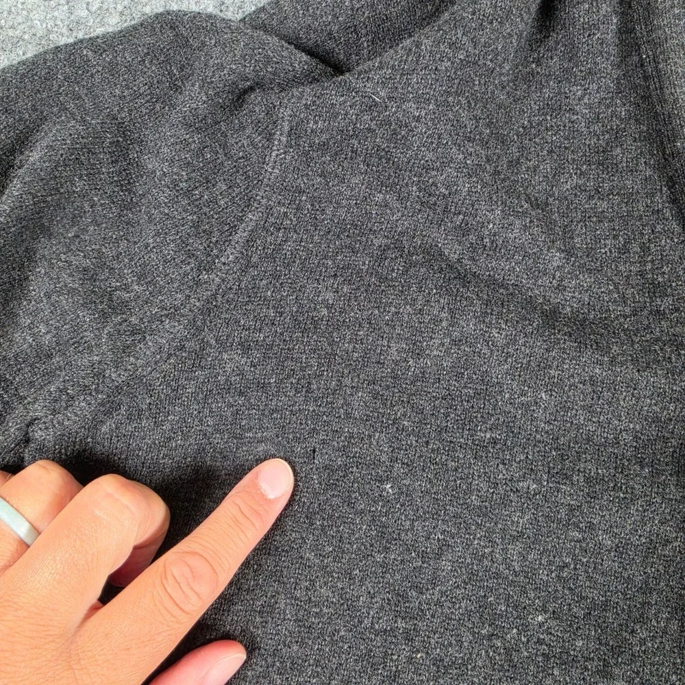 Polo Ralph Lauren Cardigan Mens Small Gray Merino Wool Shawl Collar Elbow Patch